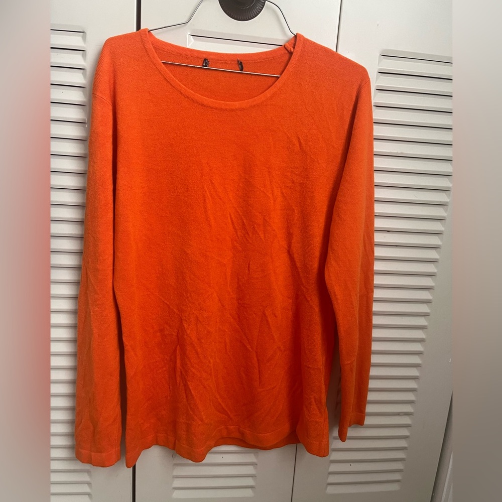 Orange Relaxed Long Sleeve Sweatshirt Small